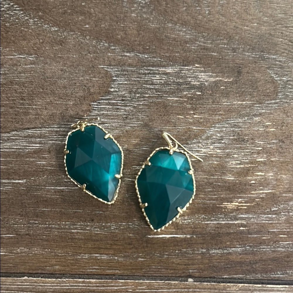 Kendra Scott Elegant Teal and Gold Earrings